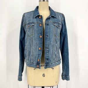 NWT H&M Denim Jacket with Rose gold Buttons
